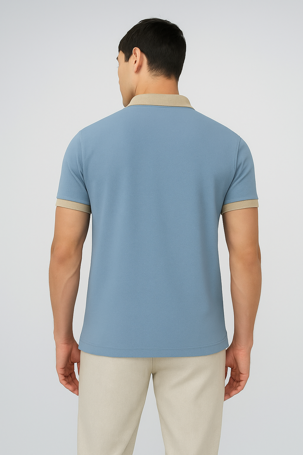 Embroidered Blue Regular Fit Polo T-Shirt