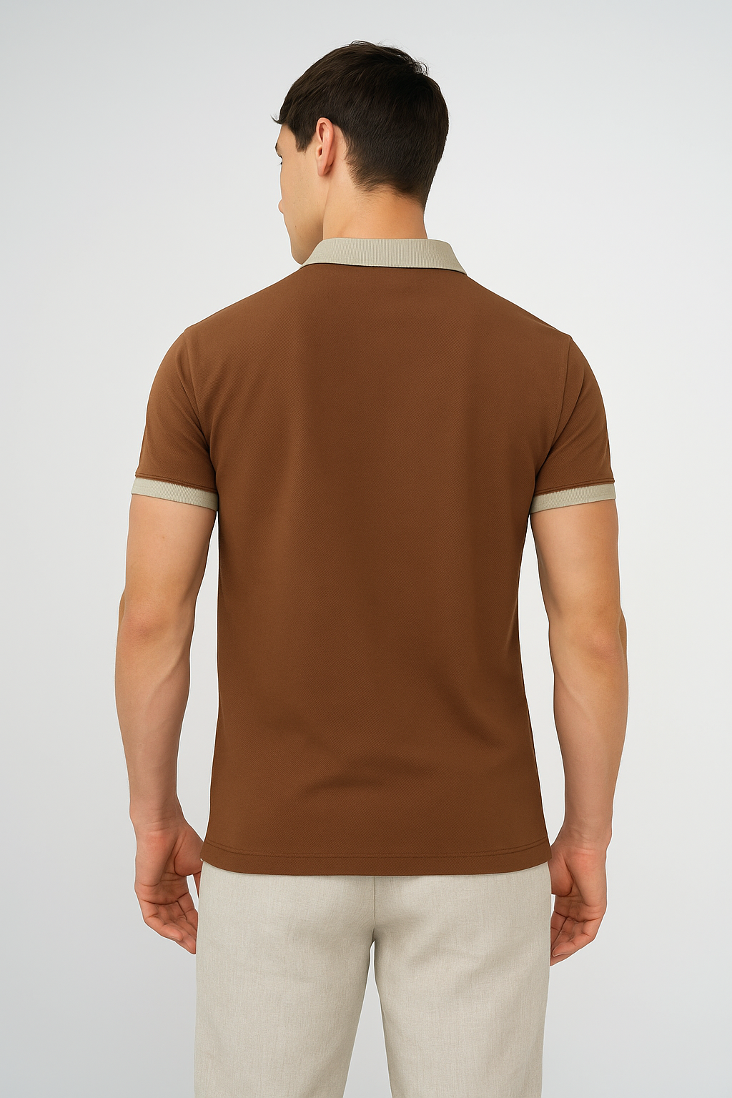Embroidered Brown Regular Fit Polo T-Shirt